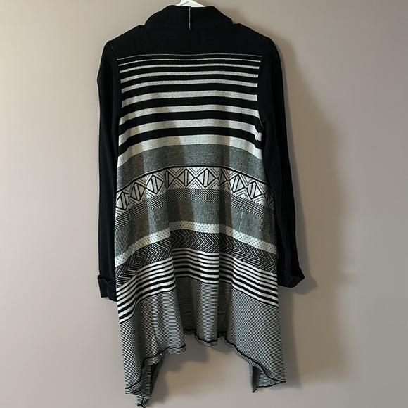 Women’s Ruby Moon Black Long Duster Shrug Cardigan Size Large 100% Cotton - Picture 3 of 3